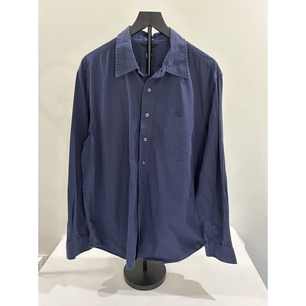 GAP Mens XL Blue Shirt Button Down Collared Long Sleeve 100% Cotton